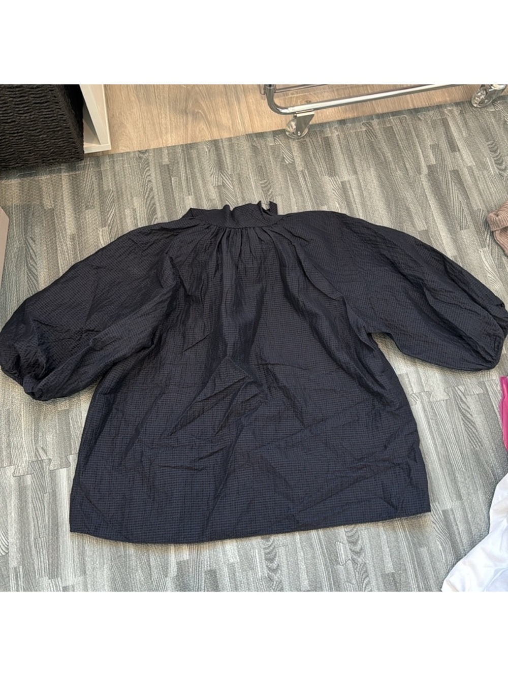 Rebecca Taylor Black Puff Sleeve Girls Top